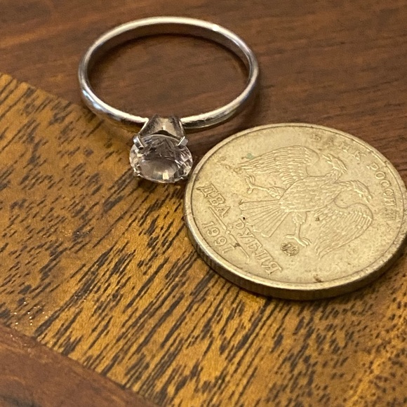 GENUINE .26 CT DIAMOND SOLITAIRE Engagement RING with Sterling Silver band - Picture 3 of 3